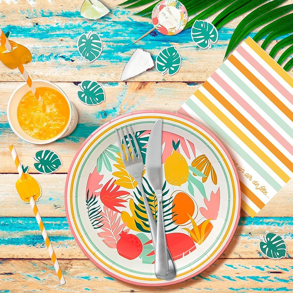 Pack 6 Assiettes Tropical Summer