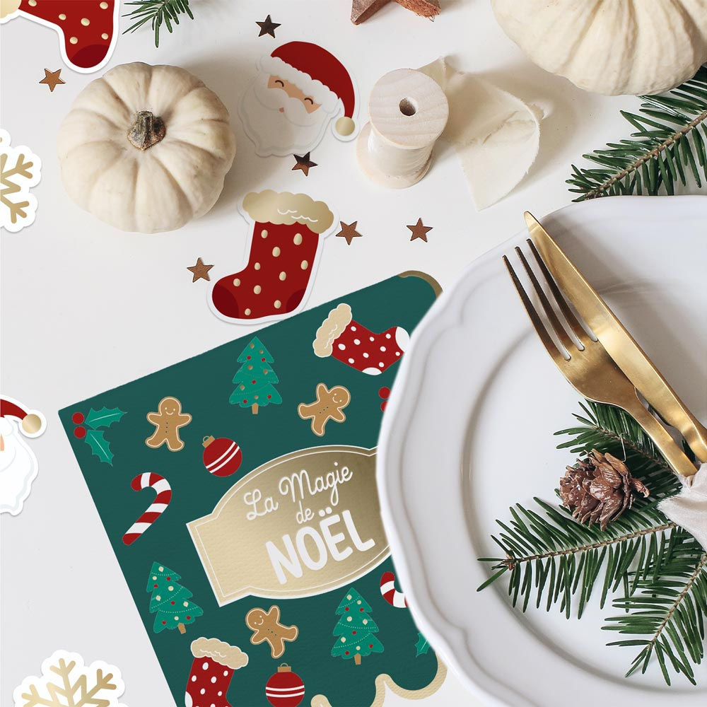 Pack 10 Serviettes "Magie De Noel"