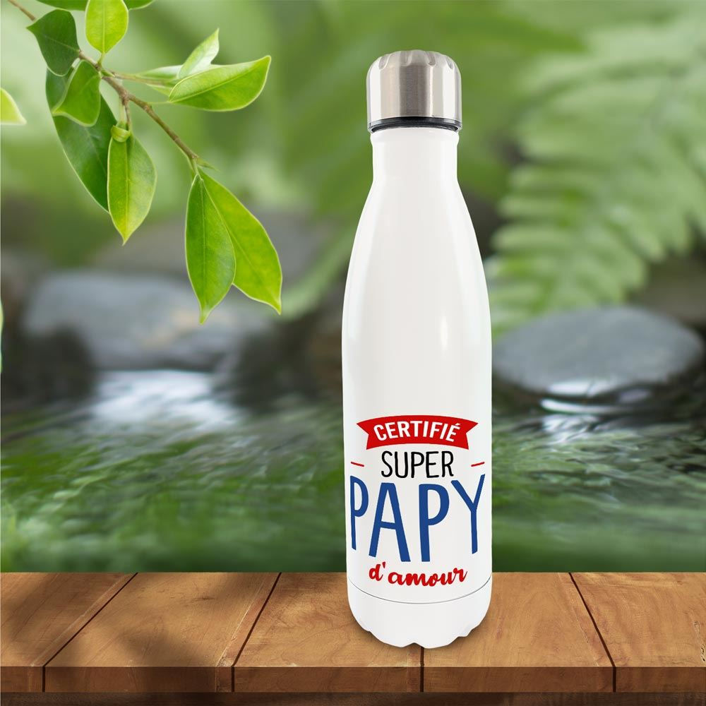 Gourde Isotherme Certifie Super Papy D'amour