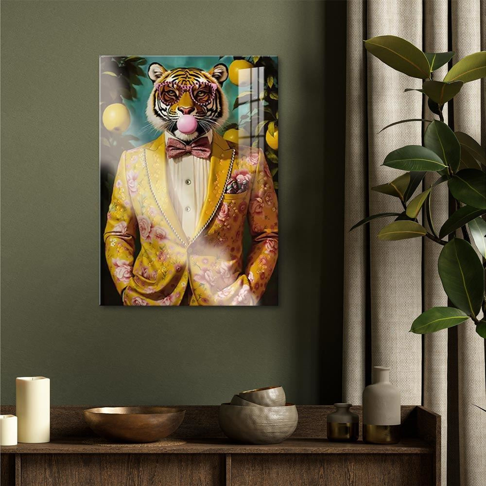 Toiles Effet Laquée Tigre Bulle 40x60