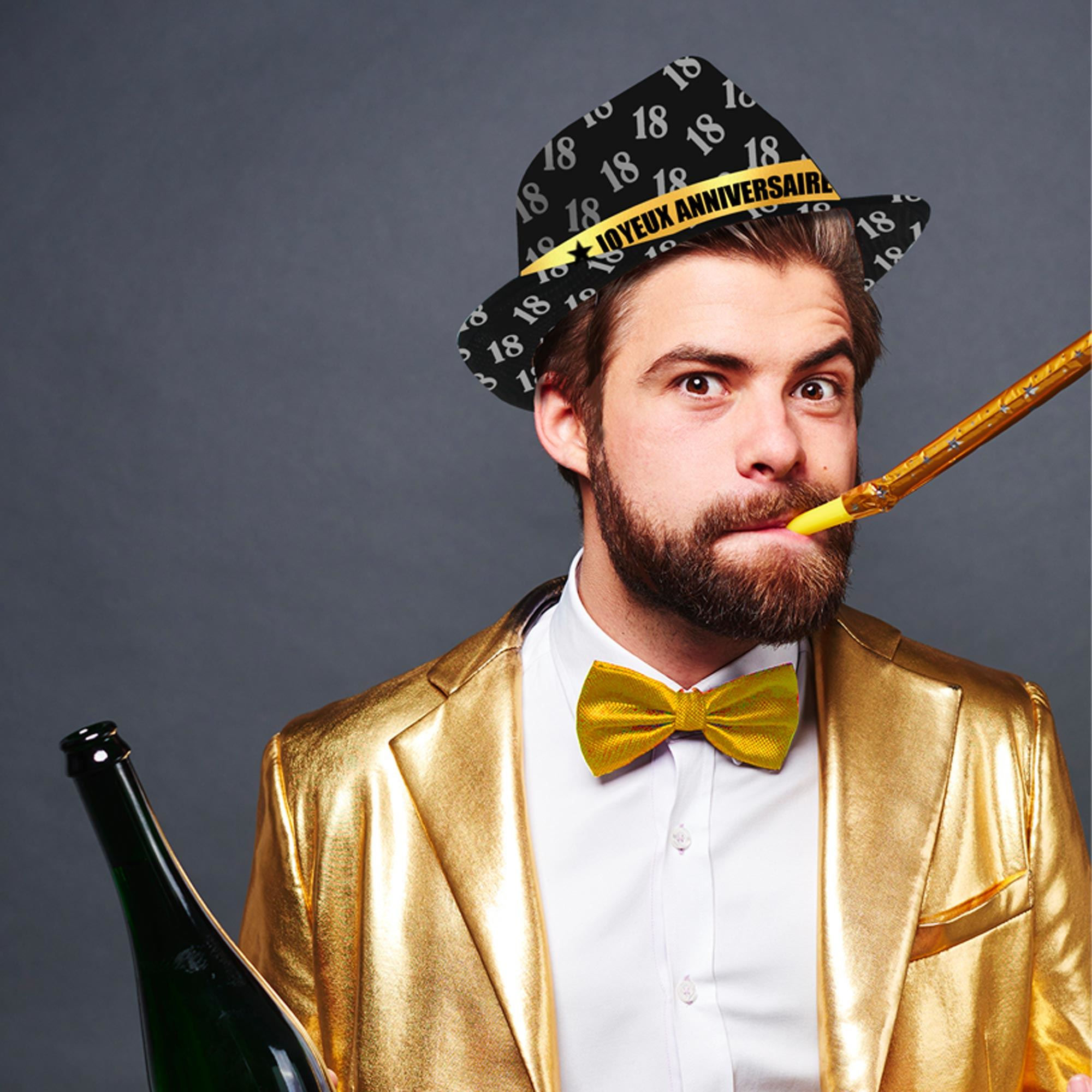 Chapeau Anniversaire Noir 18 Ans