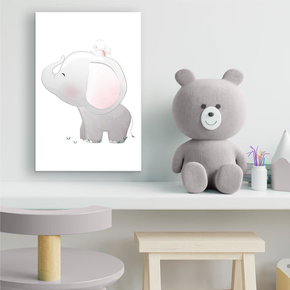 Toile éléphanteau 20x30cms