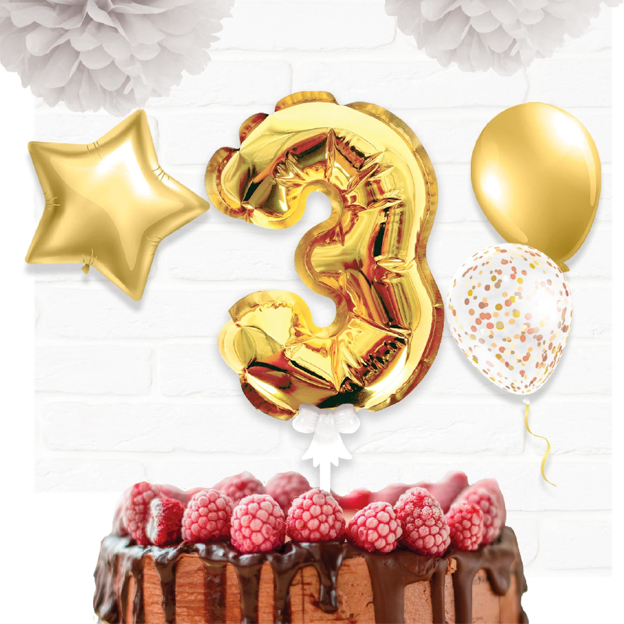 Décoration Gâteau Ballon Doré 3