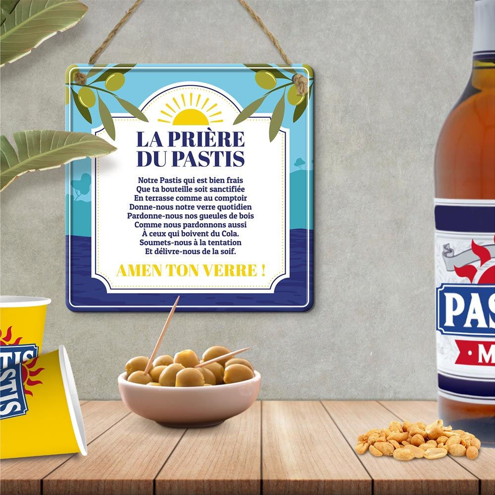 Plaque Métal Prière Du Pastis