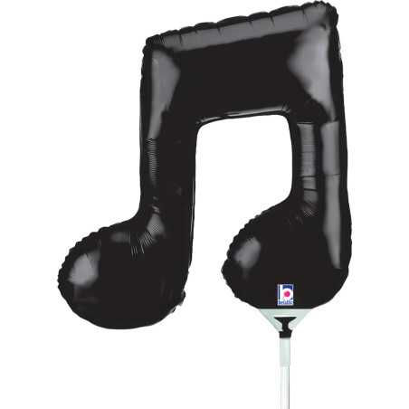 10 Ballons Aluminium Mini Note de Musique Double Noir 14" (35 cm)