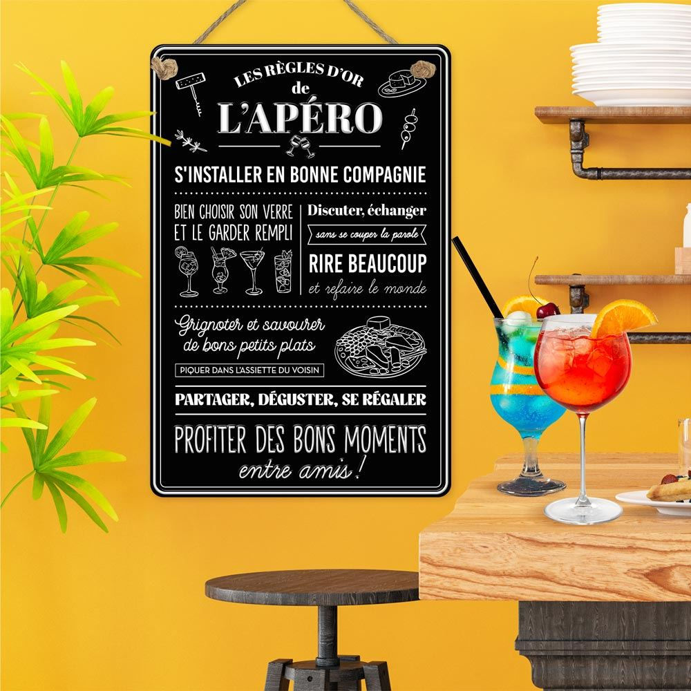 Plaque Métal 40x60 Règle De L'apéro
