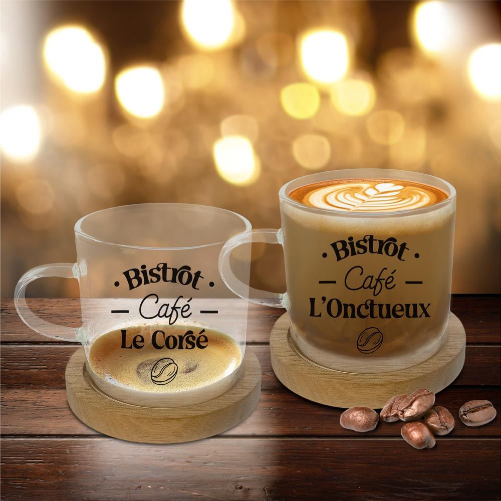 Coffret 4 Tasses Café Verre