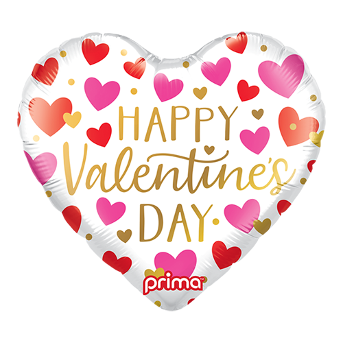 Ballon Aluminium 18" Cœur “Happy valentine's day red pink” – Prima