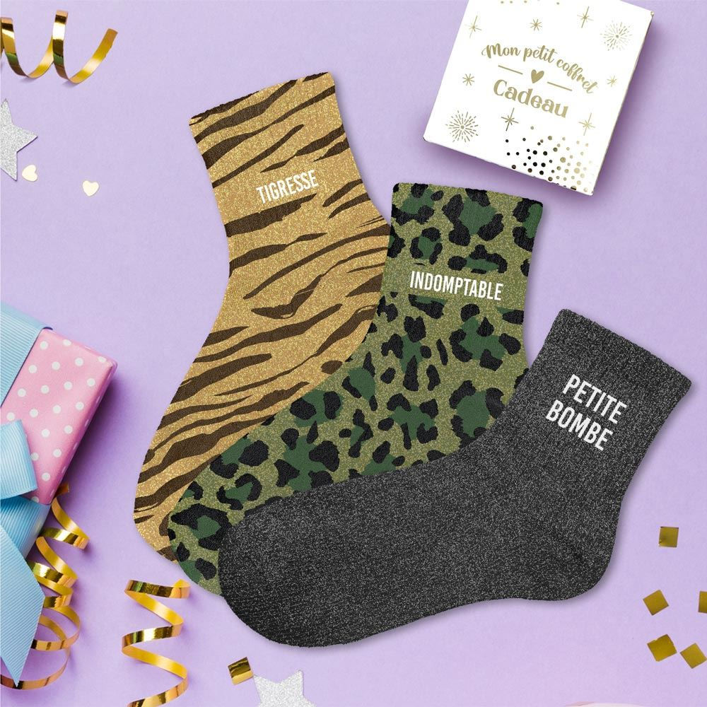 Coffret Trio Chaussettes Paillettes Sauvage