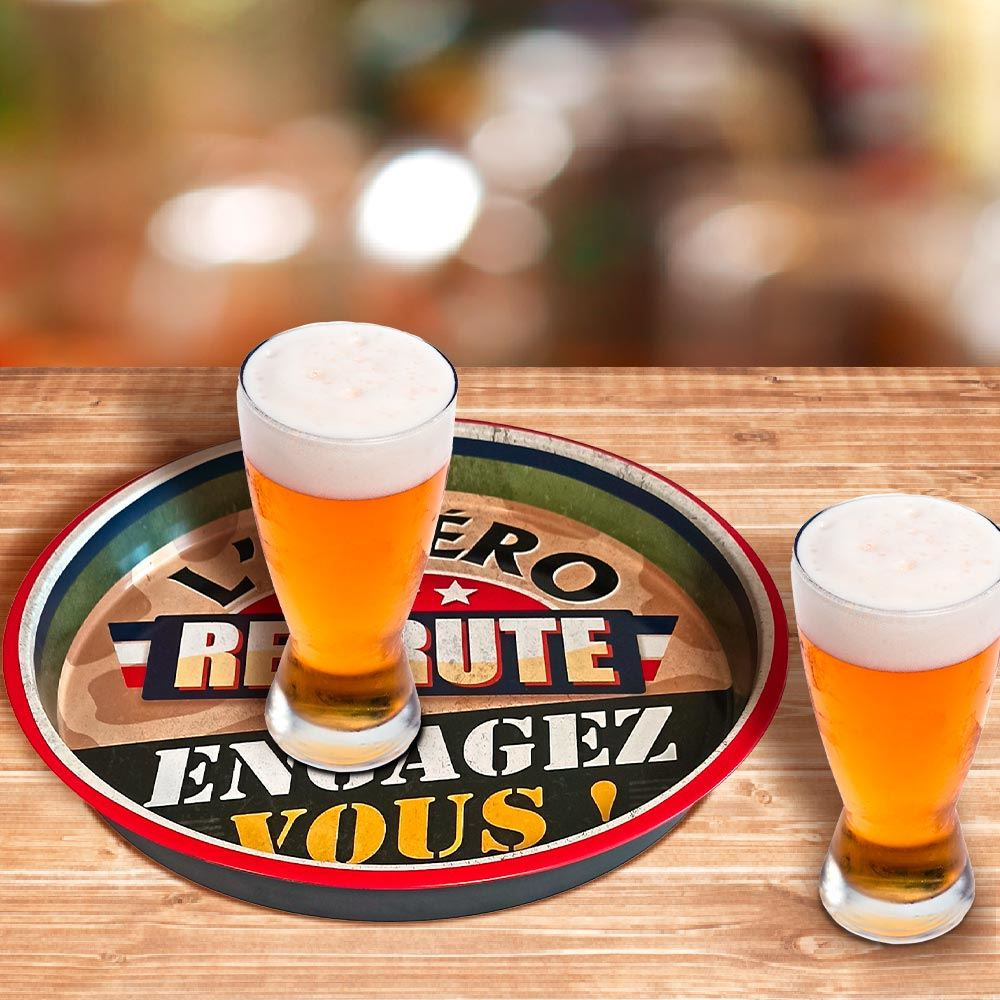 Plateau métal "l'apéro recrute"
