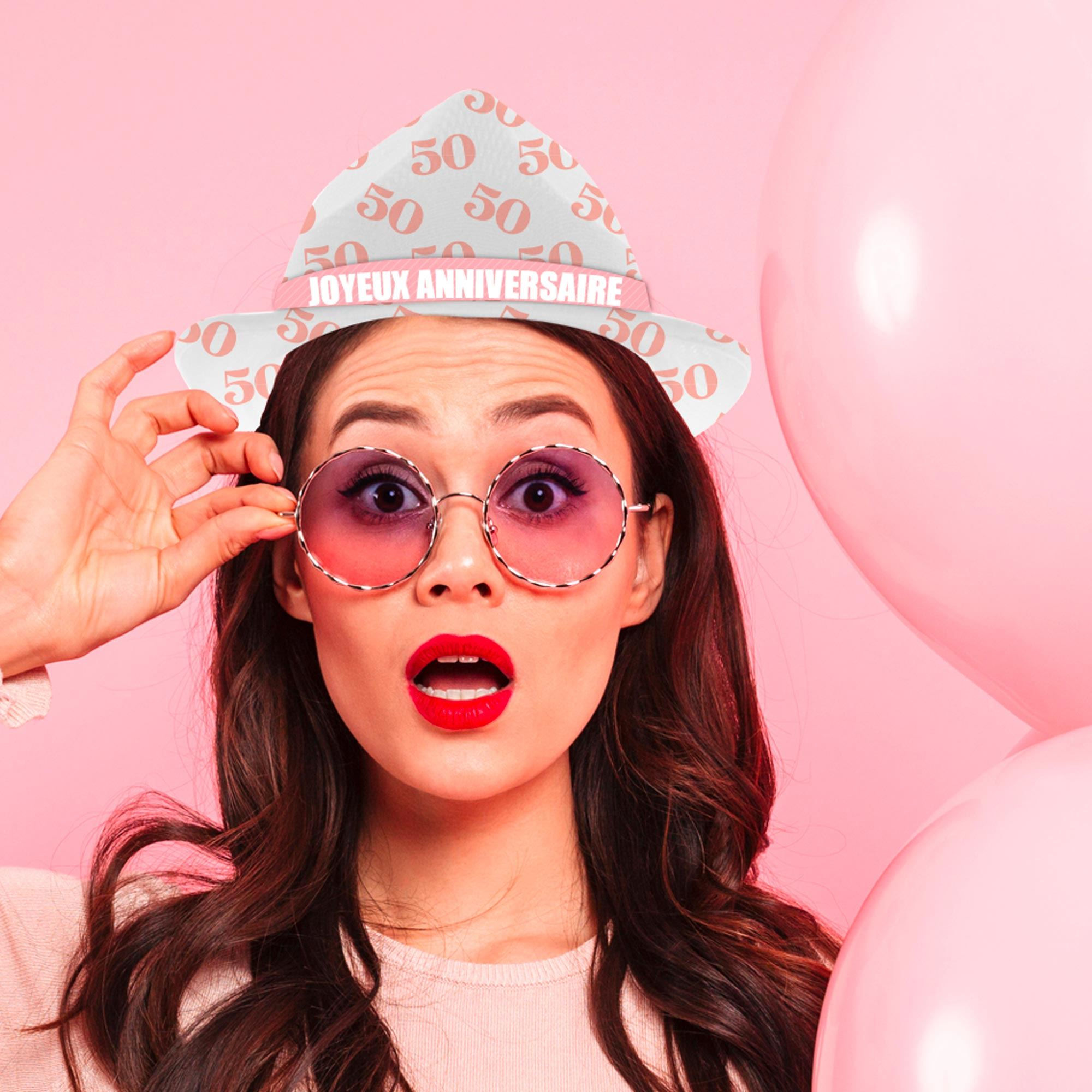 Chapeau Anniversaire Blanc 50 Ans