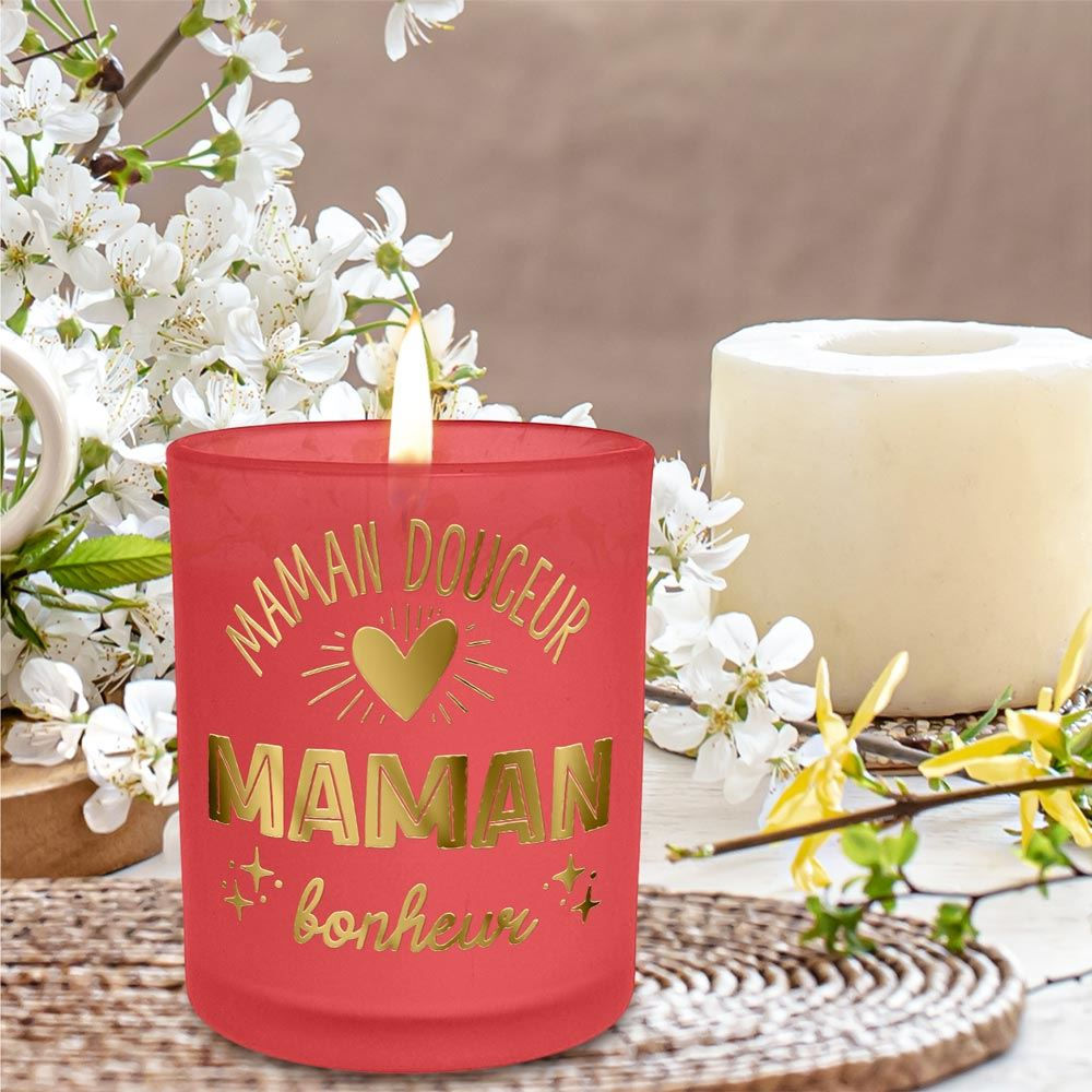 Bougie Affective Rouge Maman Douceur…Bonheur