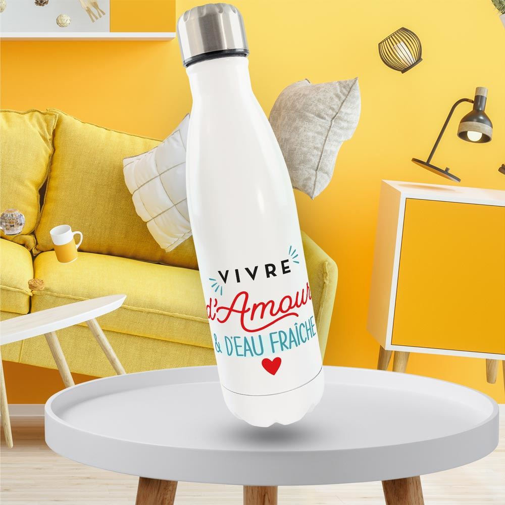 Gourde Isotherme Vivre D'amour Et D'eau Fraiche