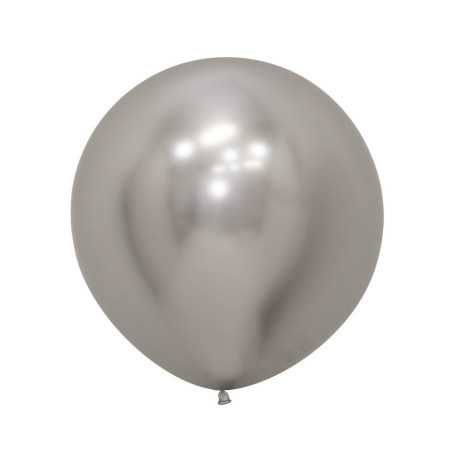 Poche de 3 ballons ronds 24 pouces (60 cm) Argent Chromé – Sempertex