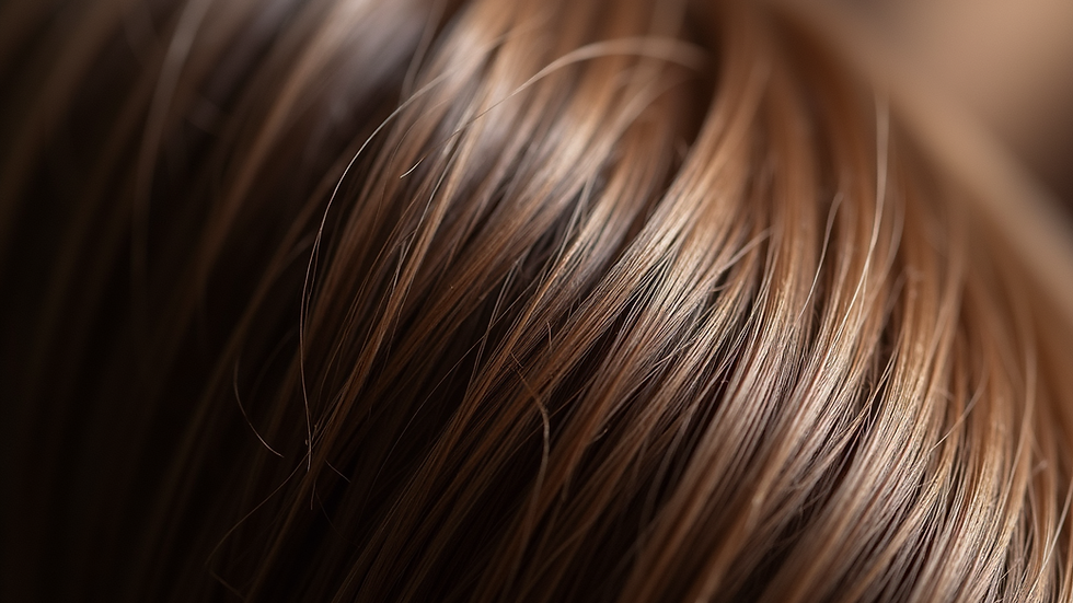 Close-up view of hair strands with natural shine