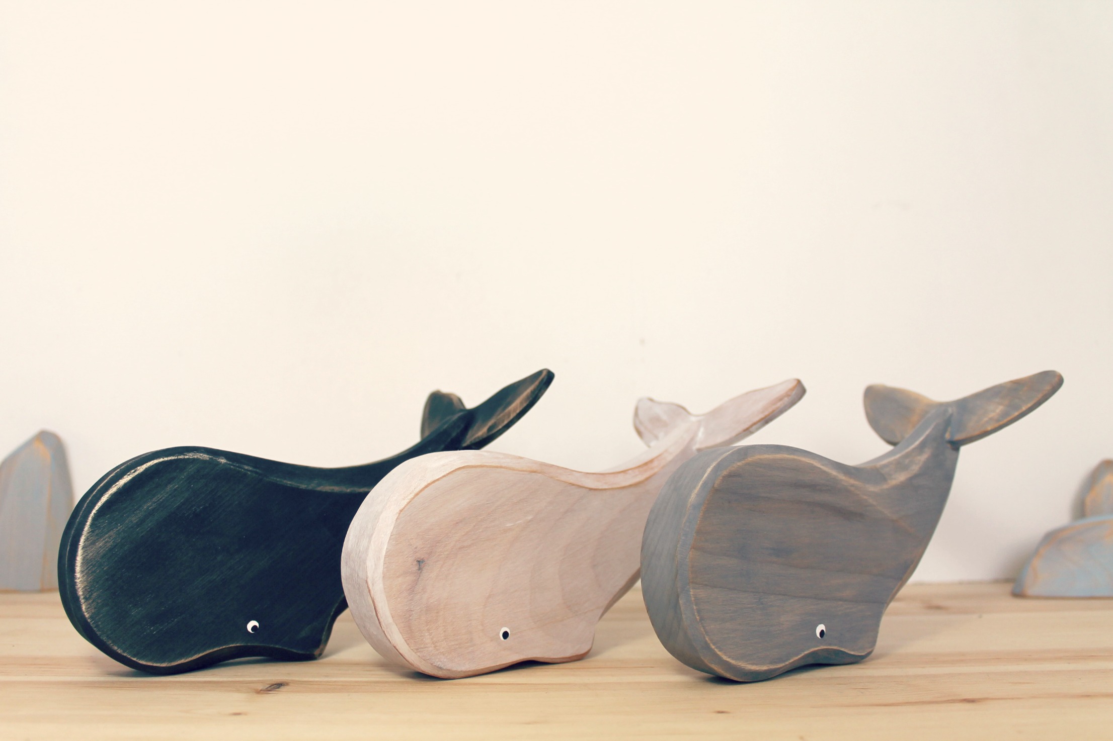 Baleine sculpté en bois recyclé