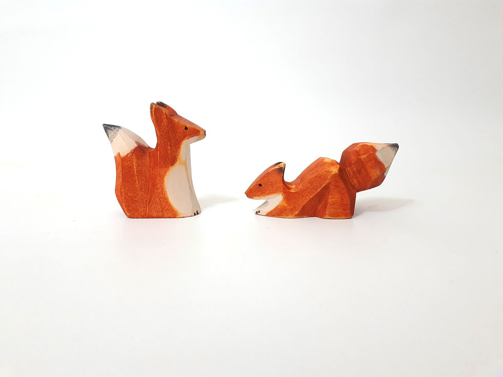 Thumbnail: Baby red fox, wooden sculpture, eco toy, wooden toy, animal, fo