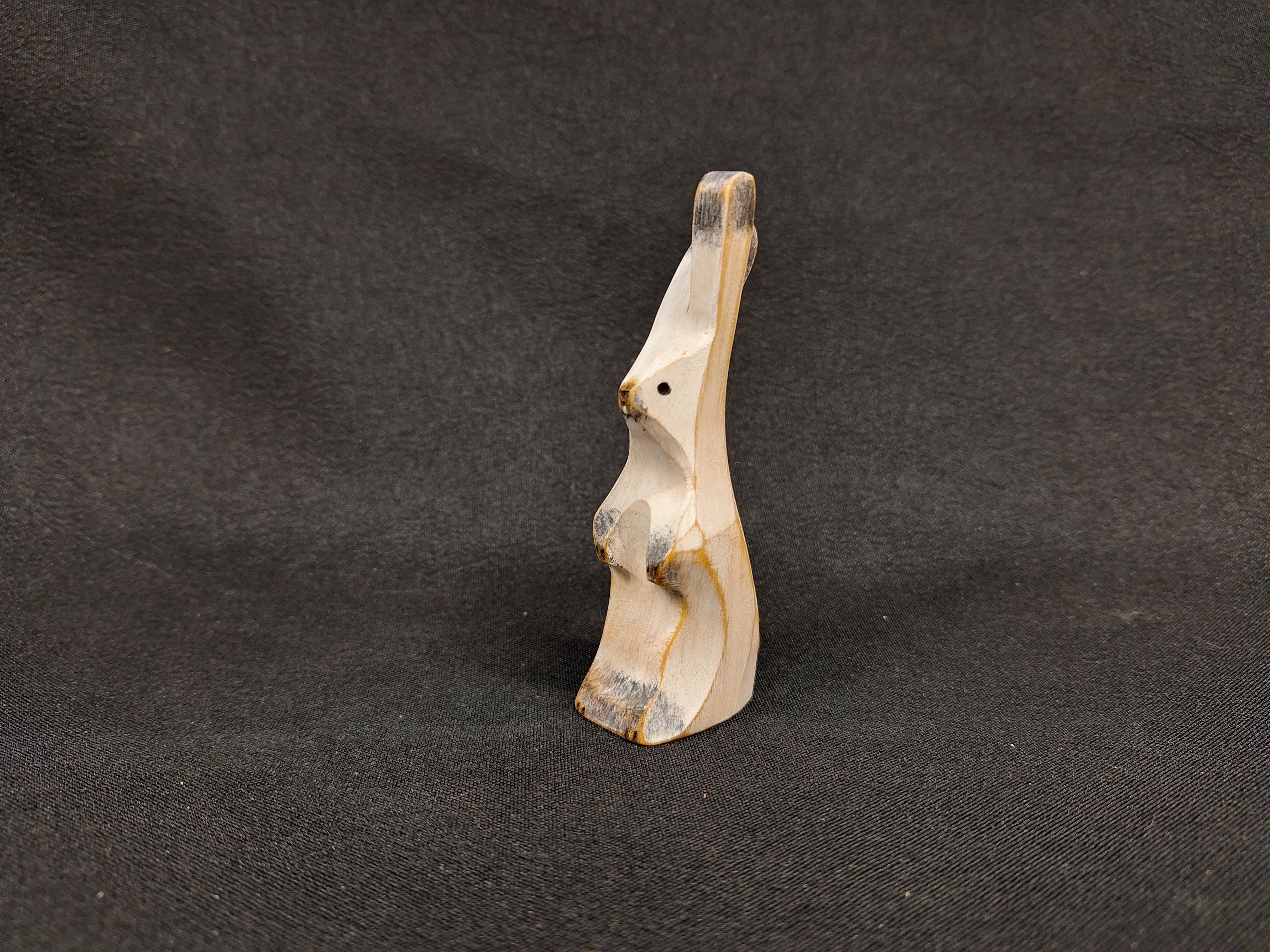 Lièvre arctique, lapin blanc en bois, sculpté en bois, jouet écologique, jouet