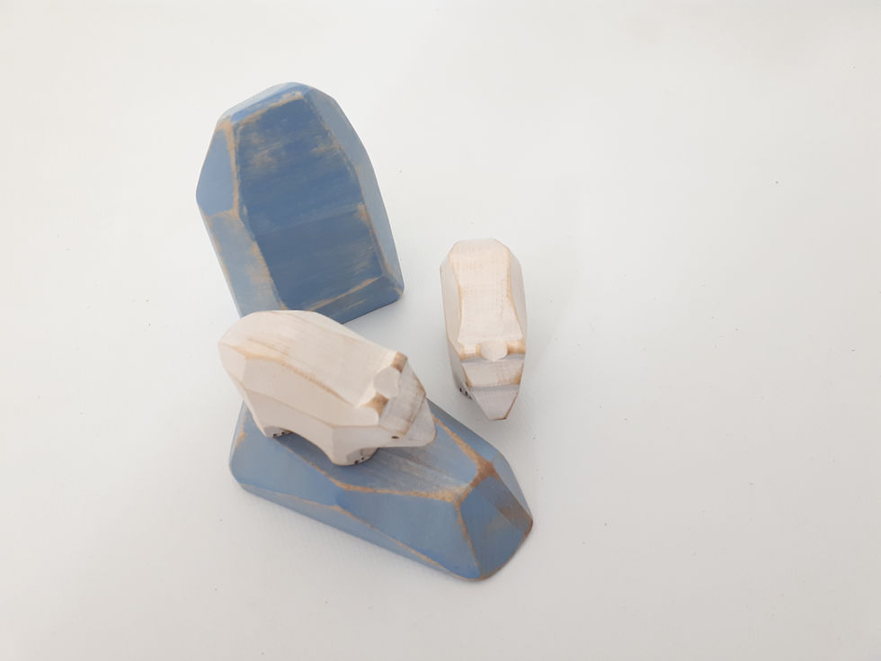 Thumbnail: Baby polar bear, ecological toy, wooden toy, far north, little bear
