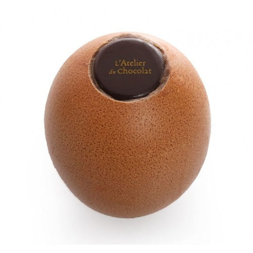 Miniature : Atelier du Chocolat : Boîte de 4 ou 6 Œufs Coquille chocolat noir praliné