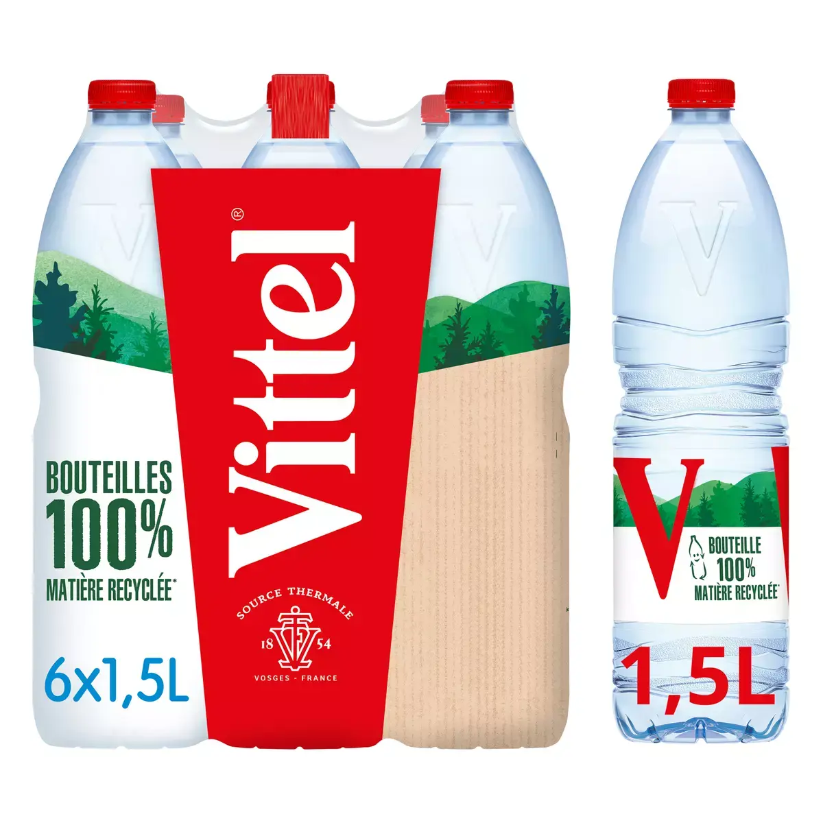 Vittel - Eau minérale naturelle plate (6 x 1.5L)