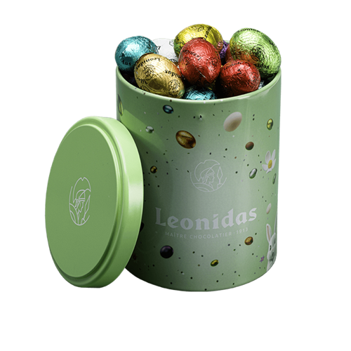 Miniature : Léonidas - Pot métal garnie d'oeufs mélangés (2 tailles)