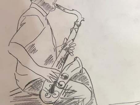 Illustration: ein Saxophonspieler