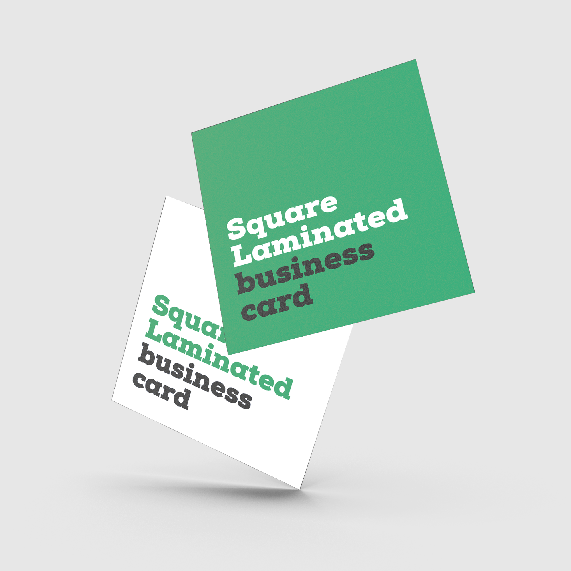 Square business cards with matte finish printed in Cyprus on 350gsm art matte paper by Intensify Design & Print