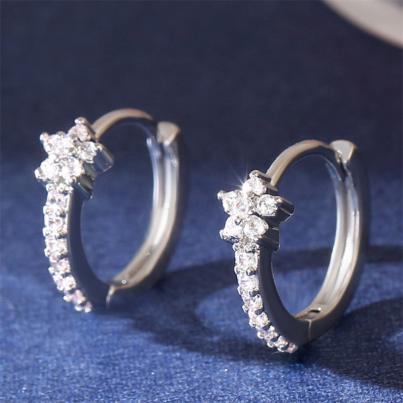 Thumbnail: Golden Blossom Huggie Earrings