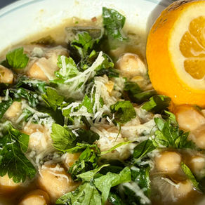 Garbanzo Spinach Soup with Lemon and Fresh Herbs