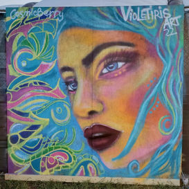 Imagine Music Festival 22' Live Mural collaboration with Cosmicberry Art