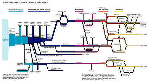 What is the sequence of events in the criminal justice system?