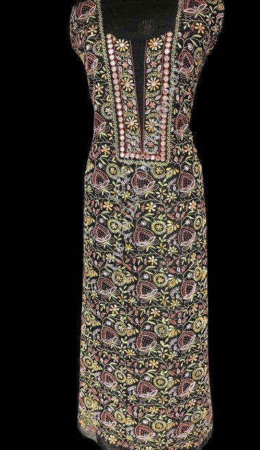 Thumbnail: Black Beauty Chikankari Suit - Shadow Zardosi