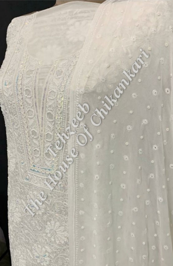 Thumbnail: Pearl & Swarovski Designer Ek Taar Chikankari Suit