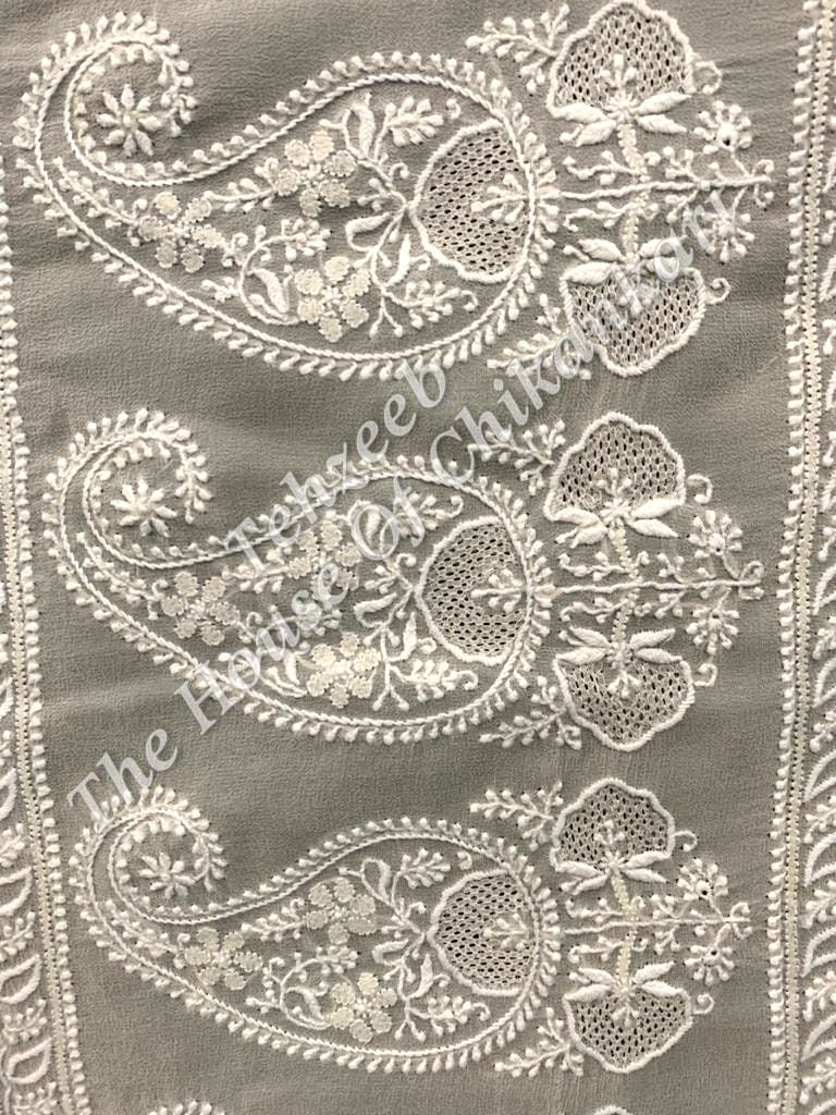 Thumbnail: EK Taar - Rose ( Gulab-kaari) Chikankari Saree