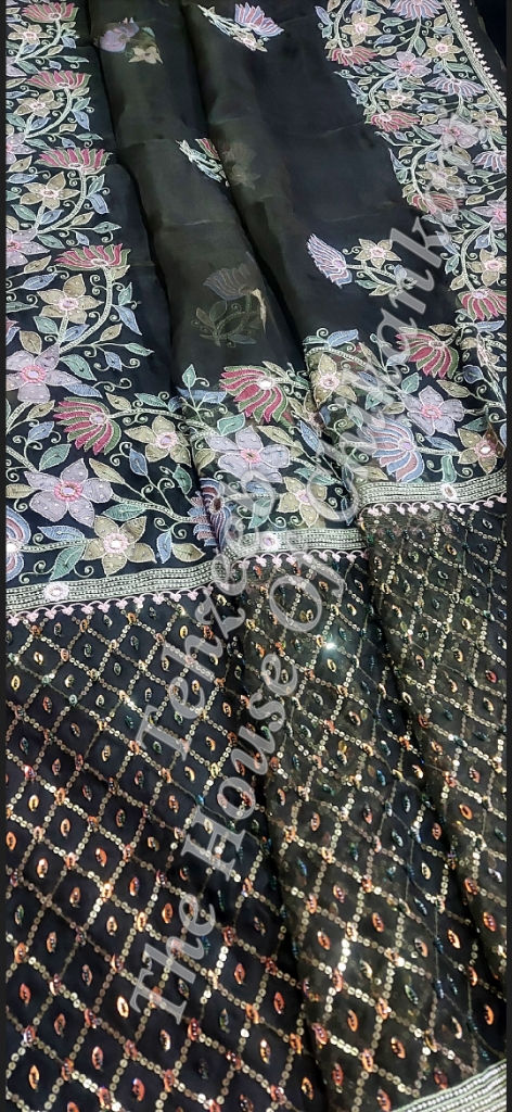 Thumbnail: Gulzaar - Organza Silk Chikankari Saree