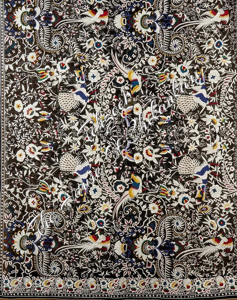 Thumbnail: Antique Parsi Gara Hand Embroidered Dupatta