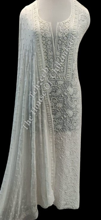 Thumbnail: Pearl & Swarvoski Designer Ek Taar Chikankari Suit