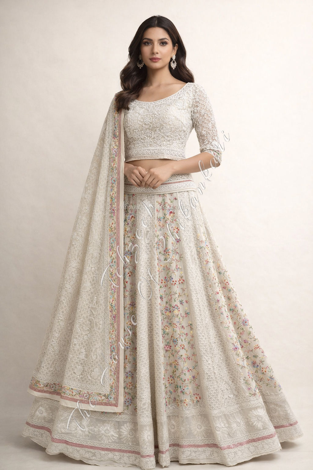 Lehenga Set : Parsigara with Chikankari