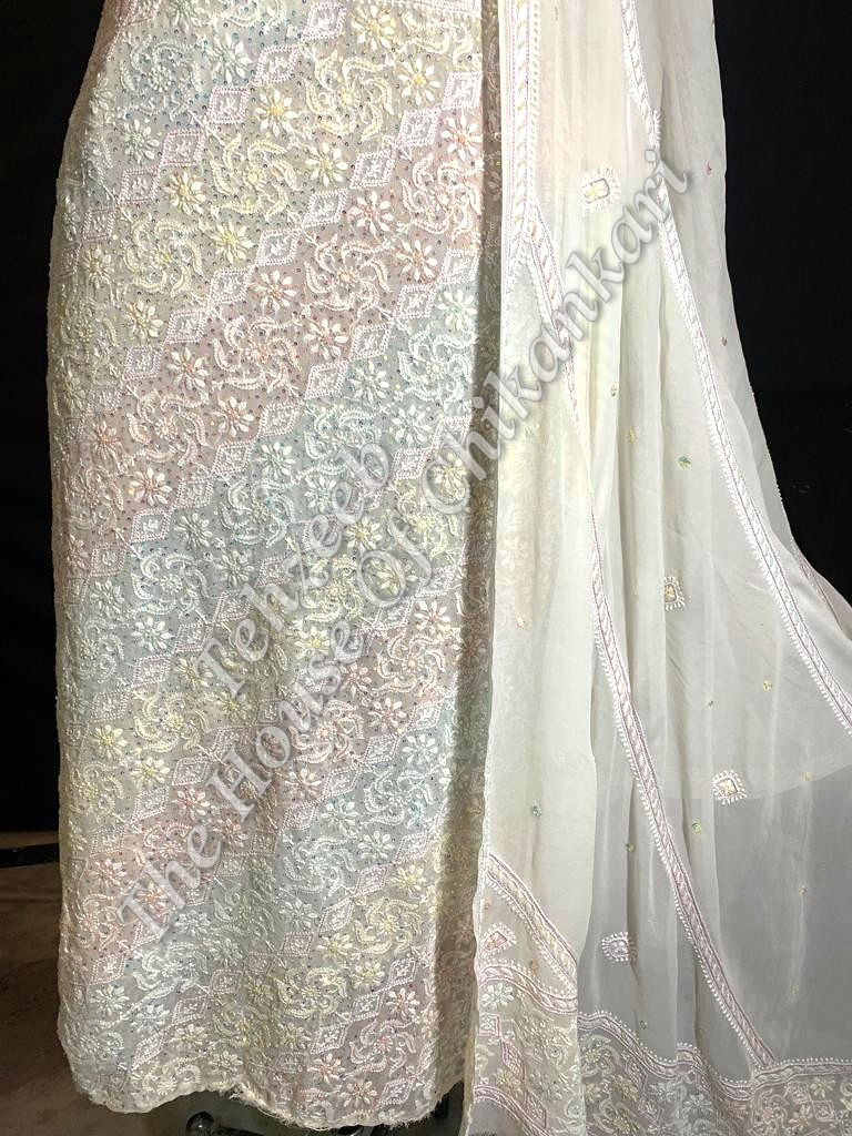 Thumbnail: Designer Do Taar Chikankari Suit