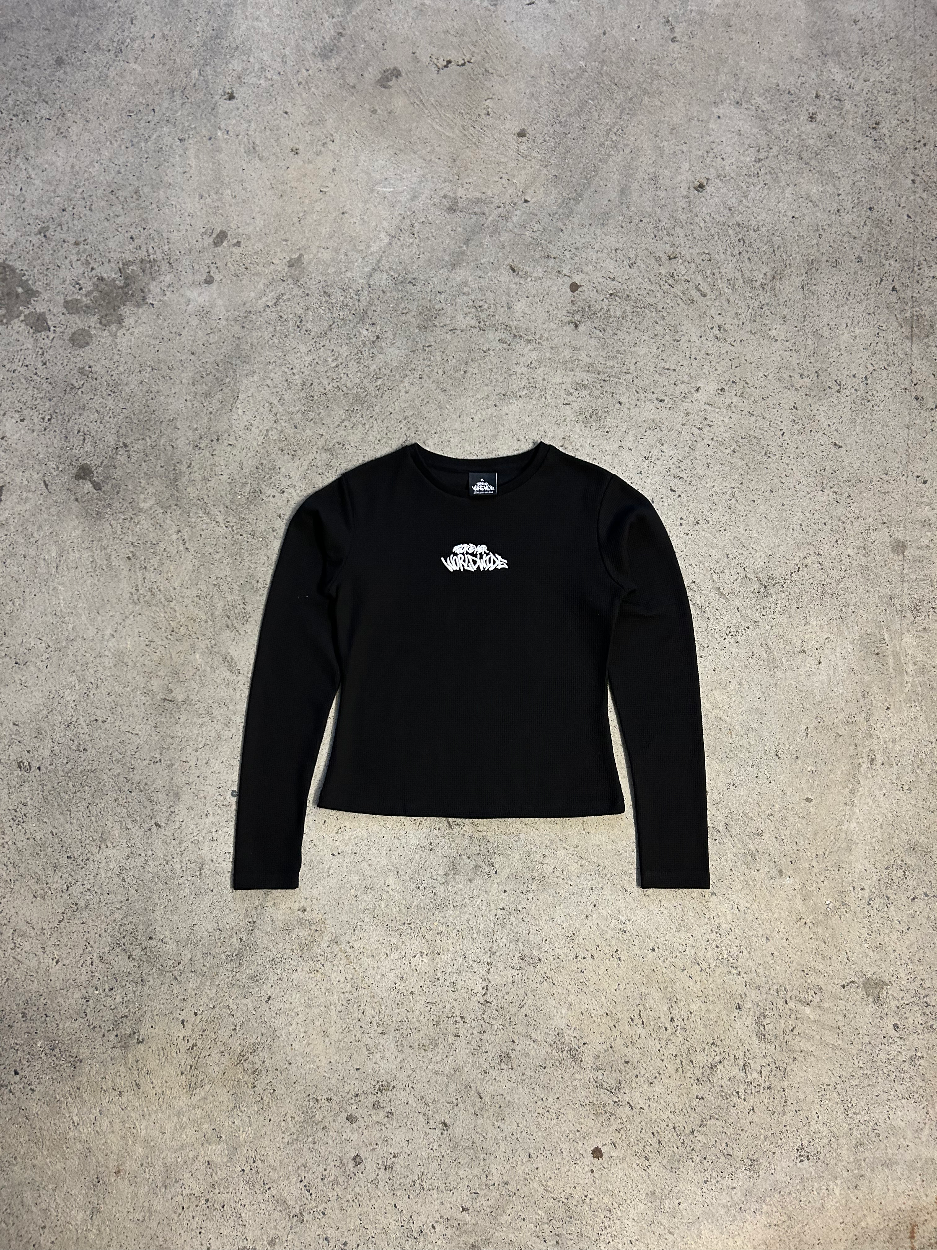 FEMALE WAFFLE LONGSLEEVE - BLACK
