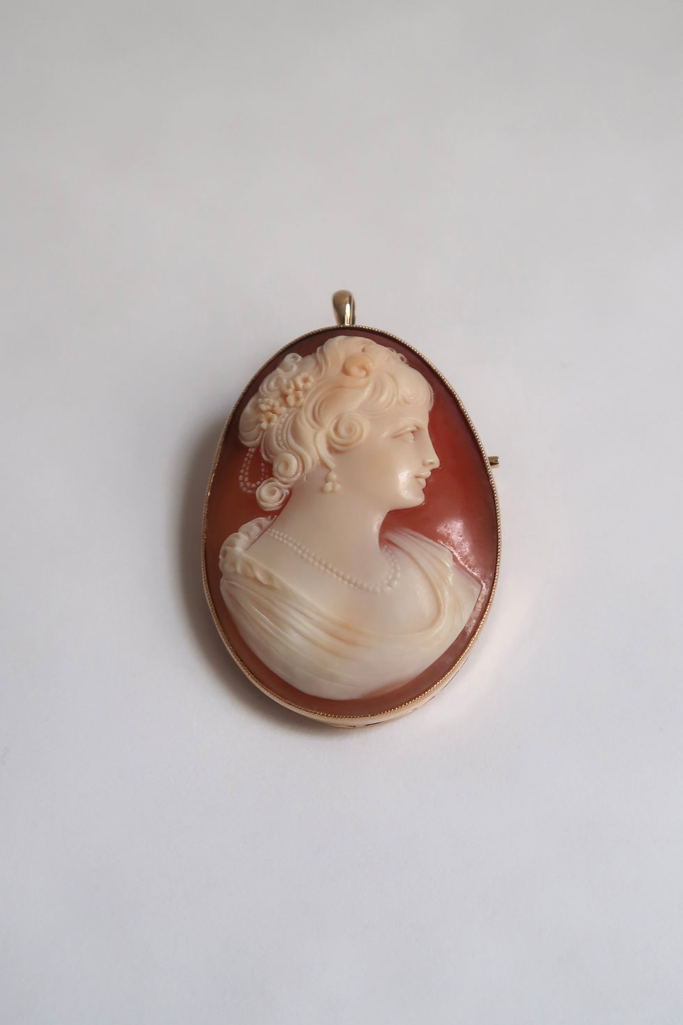 TASAKI Cameo K18 Brooch and Pendant