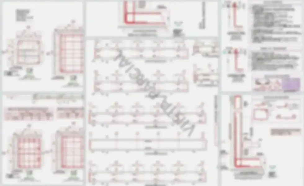🟣 Vista previa de un plano profesional de losa de cimentación con armados, cortes y detalles constructivos.