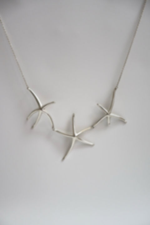 Tiffany & Co. Elsa Peretti Three Starfish Sterling Silver Necklace