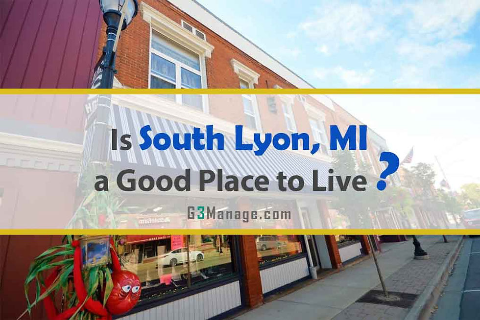 Downtown South Lyon MI storefronts on a charming walkable street, showcasing small-town appeal.
