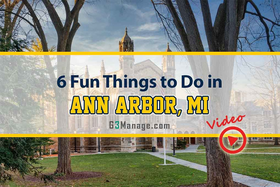 University of Michigan campus building in Ann Arbor, MI with historic architecture and fall colors