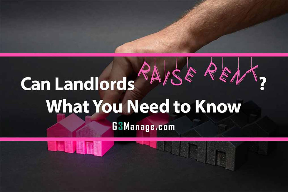 Can landlords raise rent? Conceptual image of a landlord selecting a rental property – miniature black and pink houses with hand pointing to one.
