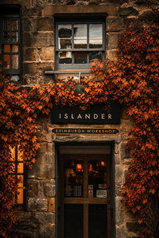 Islander workshop in Scotland with autumn leaves.