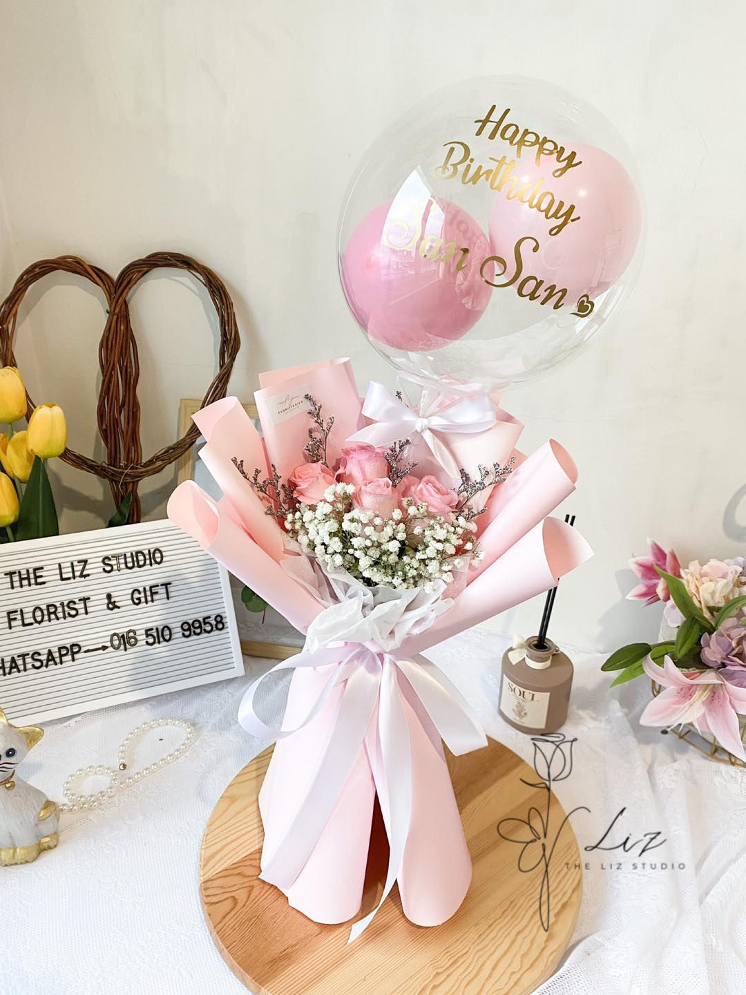 Roses and Balloon Bouquet