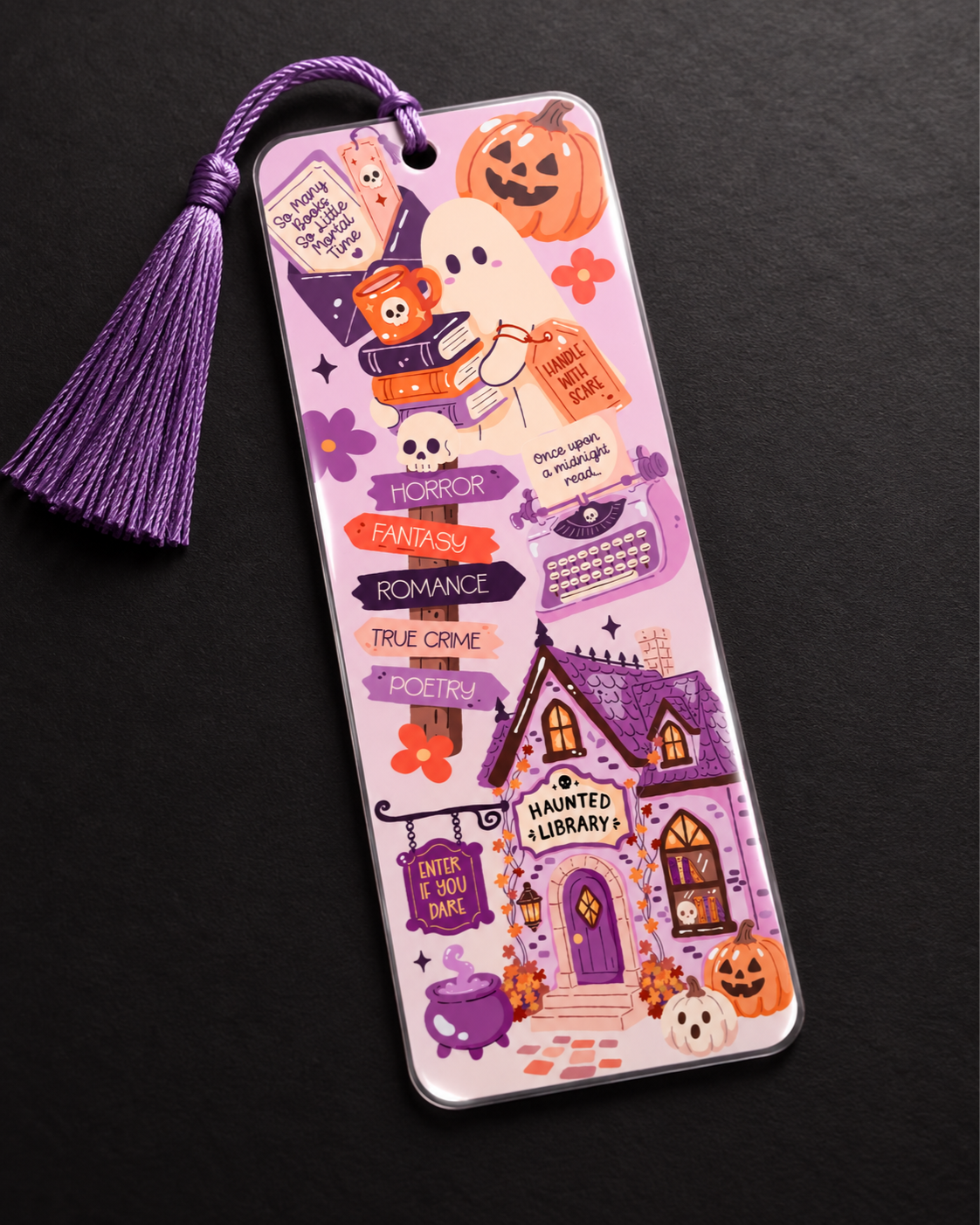 Haunted Library Double-Sided Bookmark